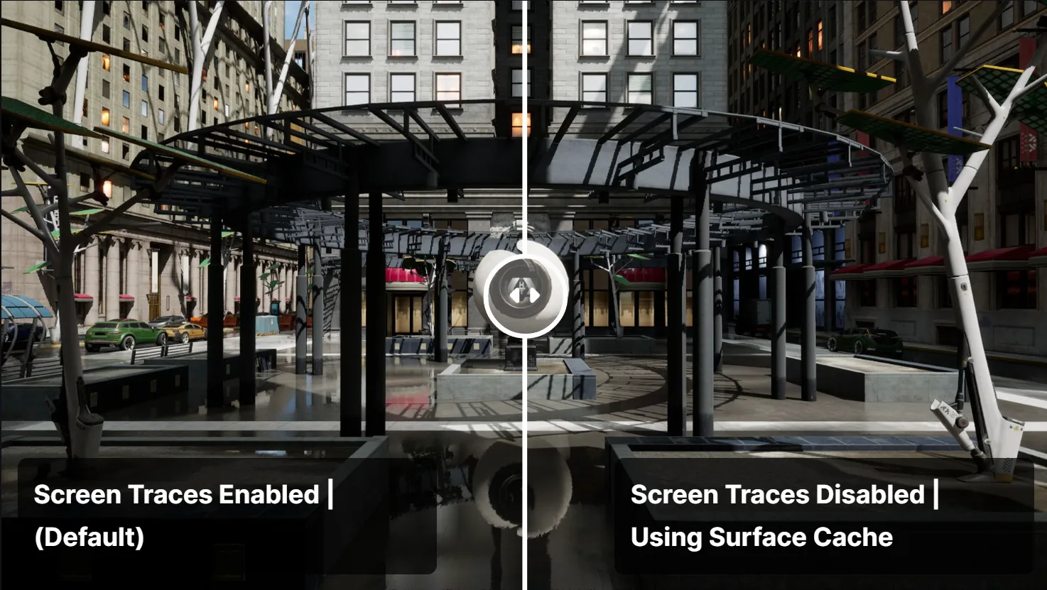 Lumen Screen Space Reflections vs Lumen Reflections on ice