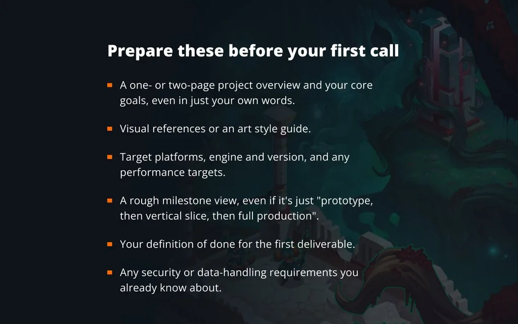 What to prepare before the first game development outsourcing call
